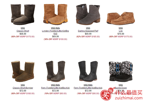 6PM官网 现有多款UGG Australia男女士鞋靴上新热卖 低至3折 + 额外8.5折+免邮