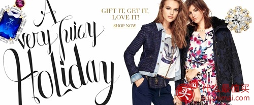Juicy Couture美国官网12月优惠码 全场服饰、包包、饰品等热卖 全部4折