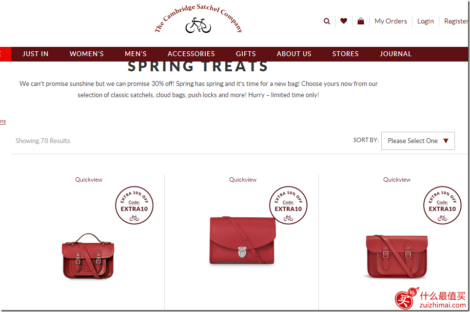 The Cambridge Satchel Company 精选剑桥包专场额外7折，包直邮中国