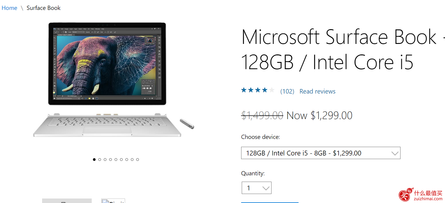 microsoftstore美国官网海淘Surface Book - 128GB / Intel Core i5 200美元优惠码