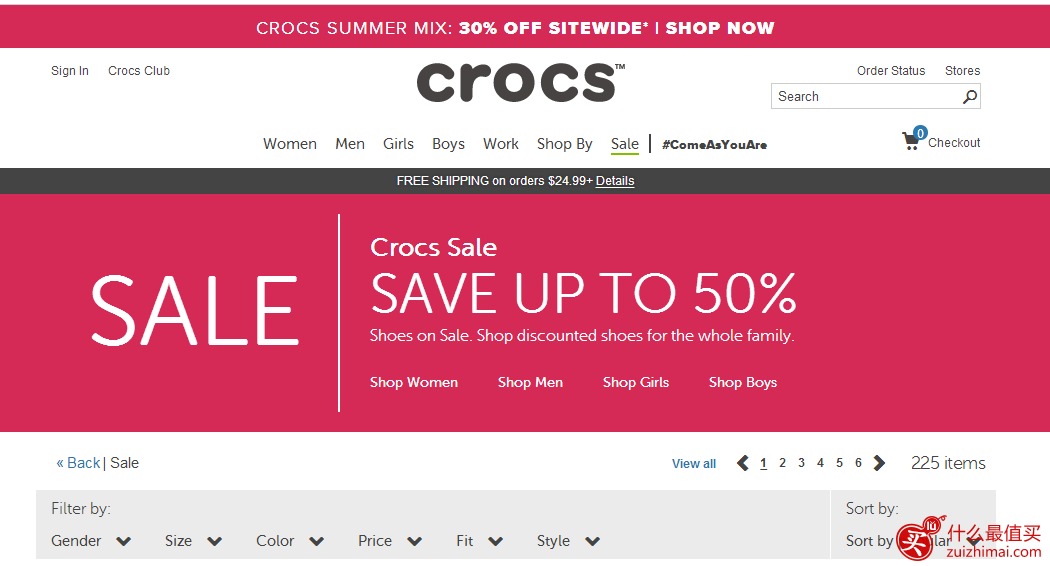 Crocs优惠码2017，Crocs 官网洞洞鞋等额外7折 热卖