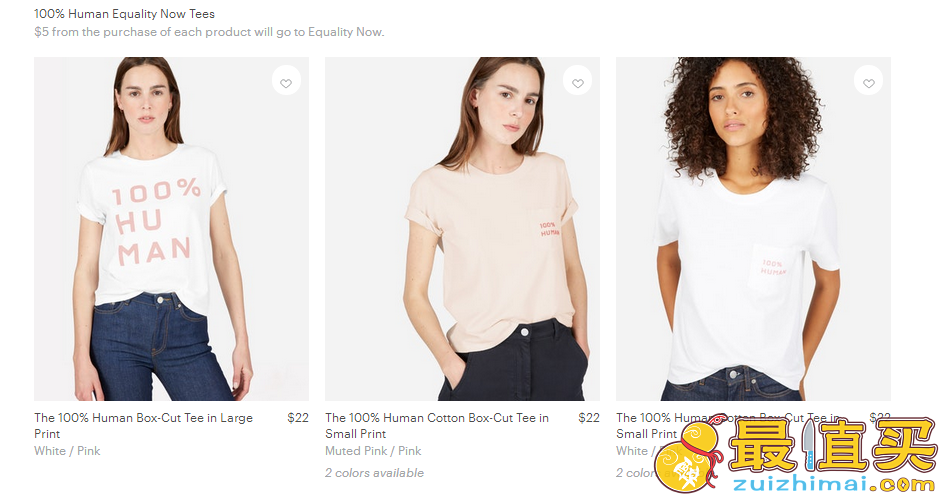 Everlane官网2017优惠码 Everlane2017折扣 慈善美衣秋冬新色热卖 100% HumanT恤起 封面款补货
