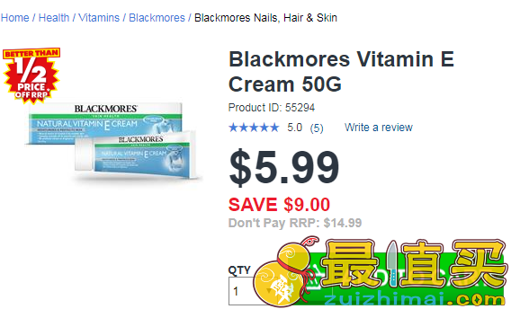 冰冰霜 Blackmores 澳佳宝天然VE面霜 特价AU.99（约￥30）