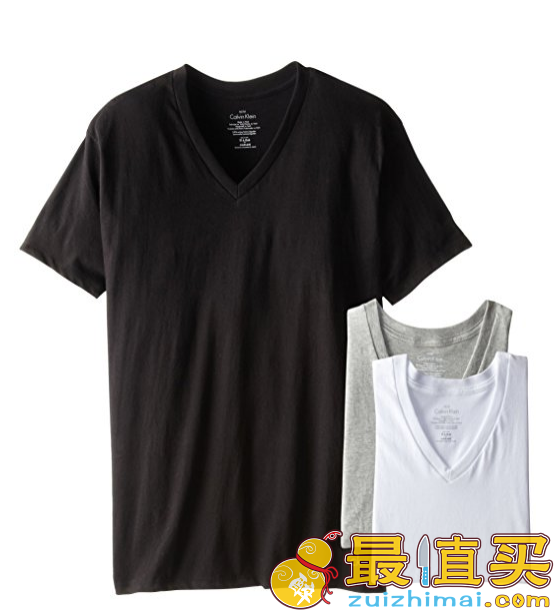 Calvin Klein男士棉质V领短袖T恤 3件套 Prime会员凑单到手约￥149.25-图片1