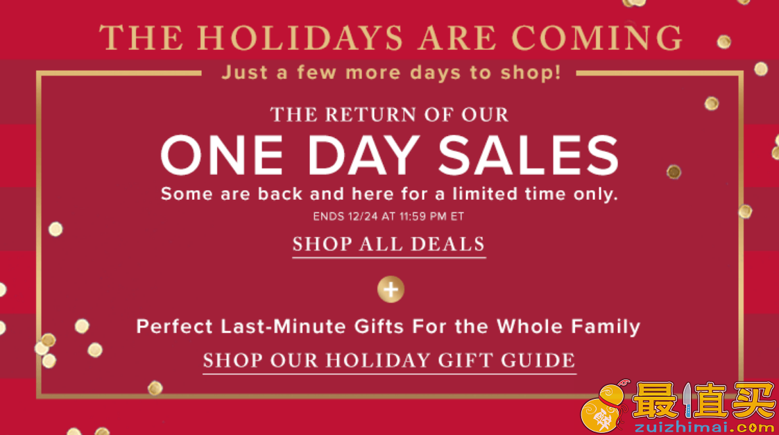 The Bay 2017 Boxing Day 优惠 全场低至2.5折。