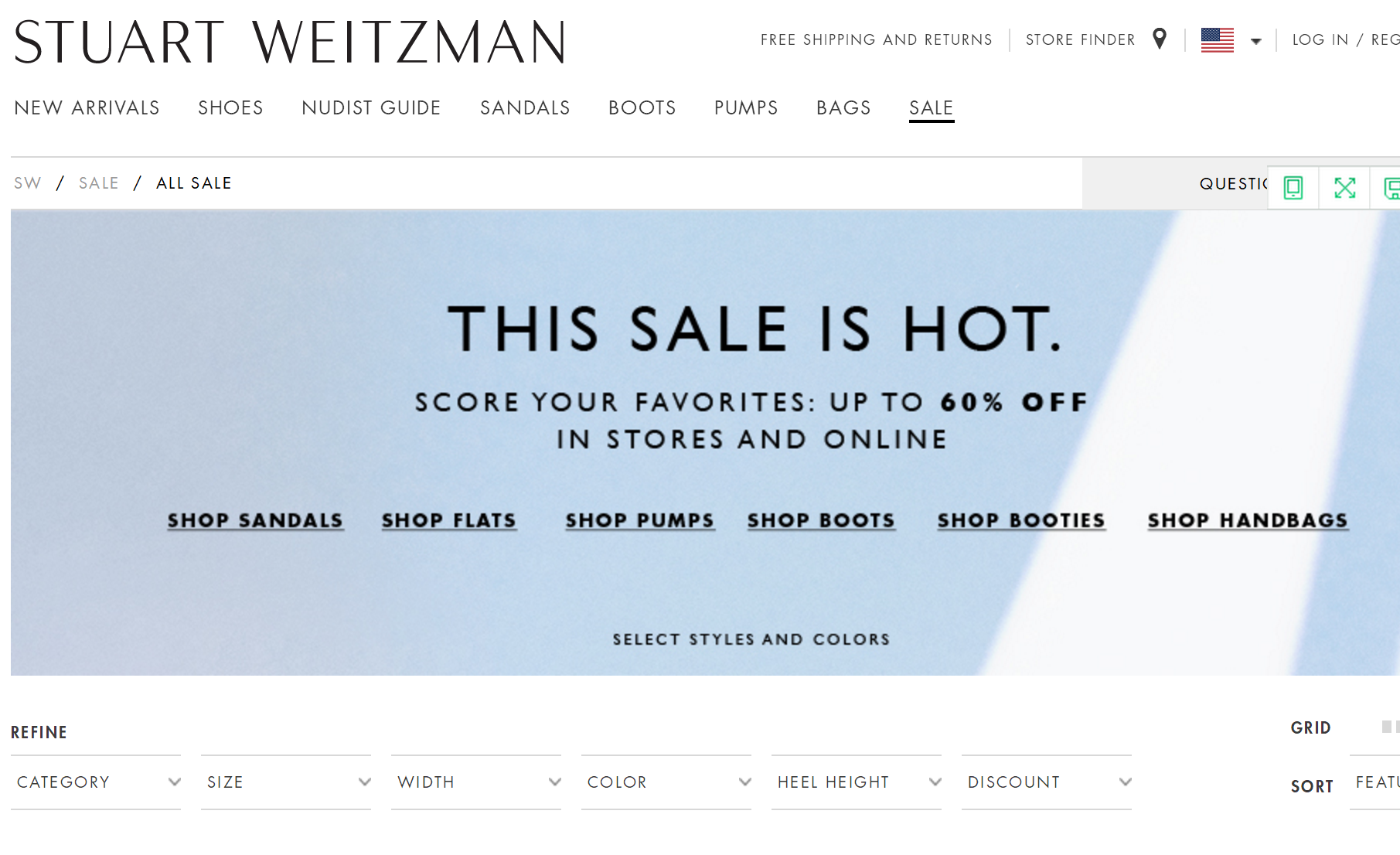 Stuart Weitzman优惠码2018-Stuart Weitzman官网折扣区鞋款低至4折促销