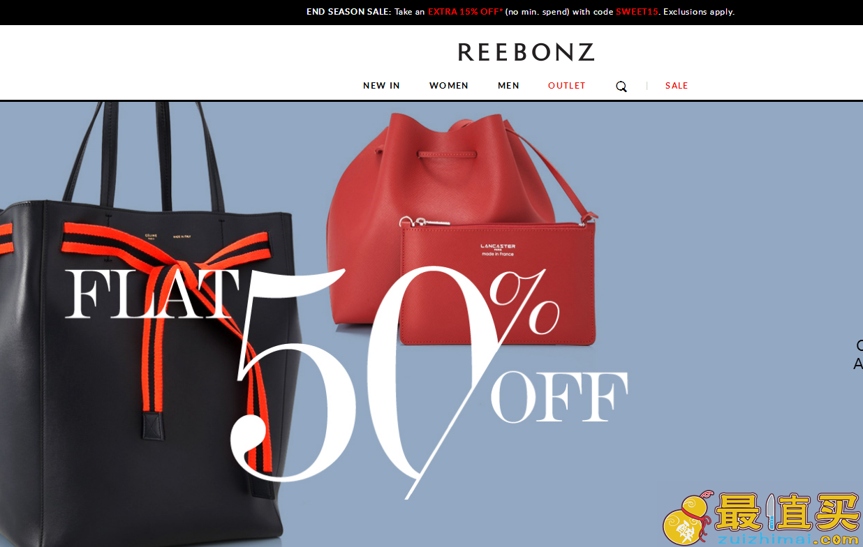 Reebonz优惠码2018-Reebonz官网有精选大牌服饰低至6折+额外9折 变相7.9折