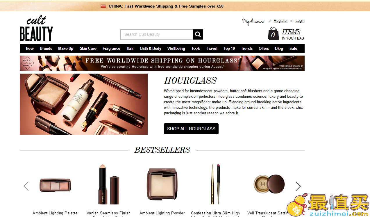 Cultbeauty折扣码2018-Cultbeauty英国官网本月买Hourglass彩妆产品免费直邮