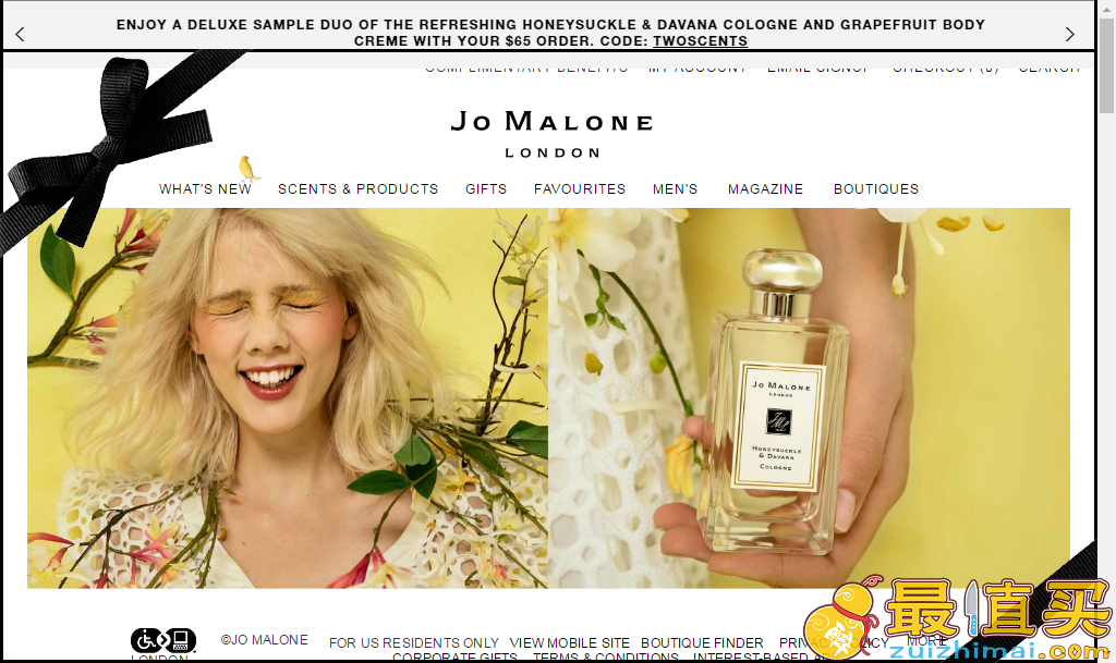 Jo Malone优惠码2018 祖马龙美国官网满送新香金银花与印蒿香水9ml 葡萄柚身体乳15ml 结账自选小样