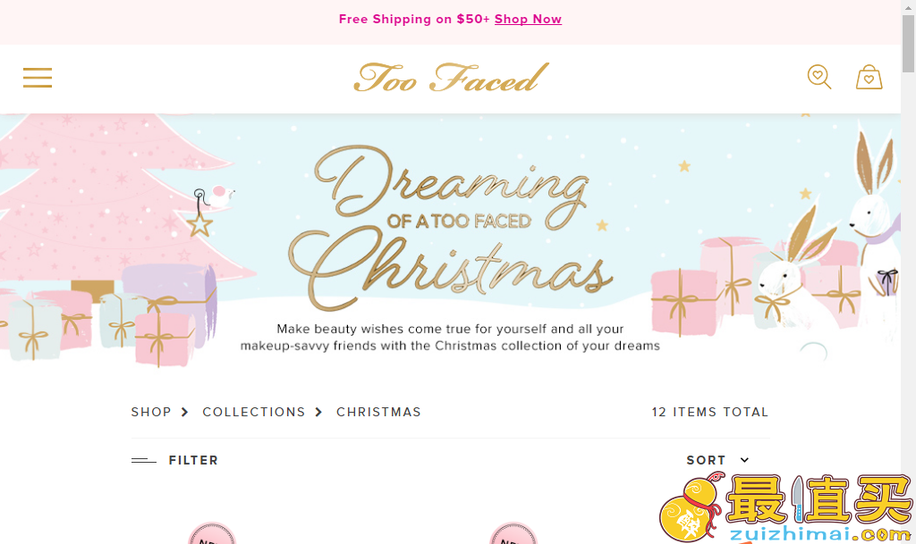 Too Faced优惠码2018 现有 Too Faced 圣诞假日化妆品套装上新 现价起 送好礼 入新款姜饼人唇膏