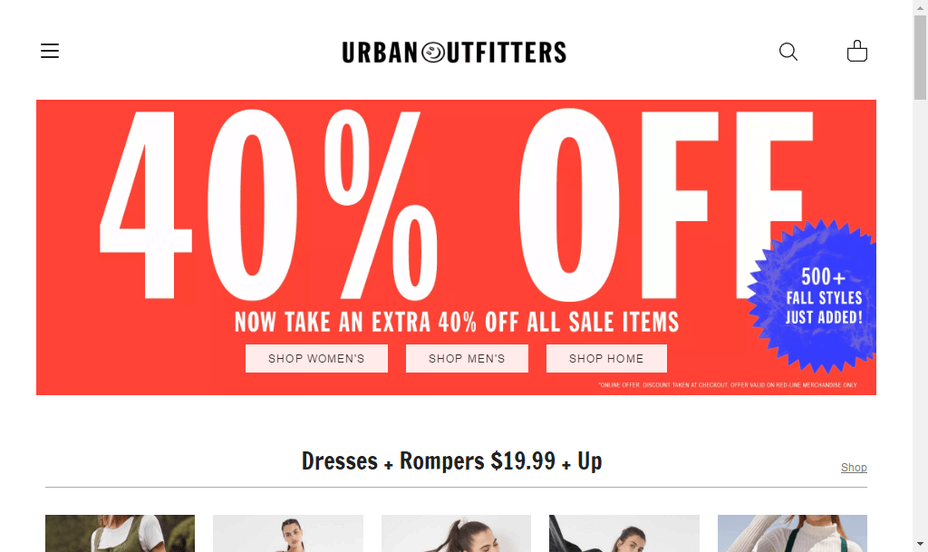 Urban Outfitters美国官网优惠码2018 哥伦布日折扣区商品额外7折促销满额免邮