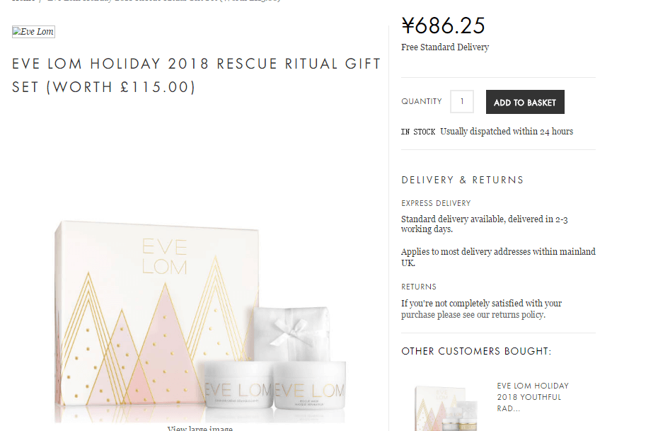 Beauty Expert折扣码2018 EVE LOM急救典仪圣诞礼盒85折£63.75（约580元） 满40镑免费直邮中国