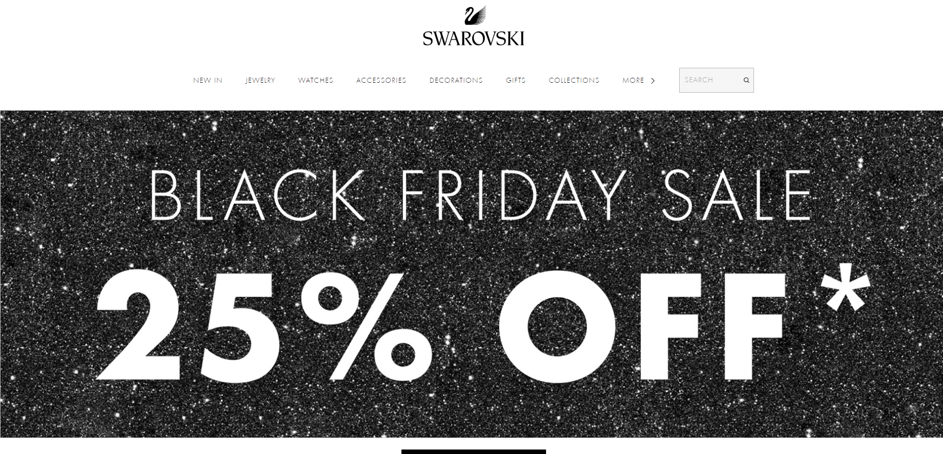 Swarovski优惠码2018 黑五全场饰品无门槛75折促销满额免邮 满9送价值黑天鹅胸针-图片1