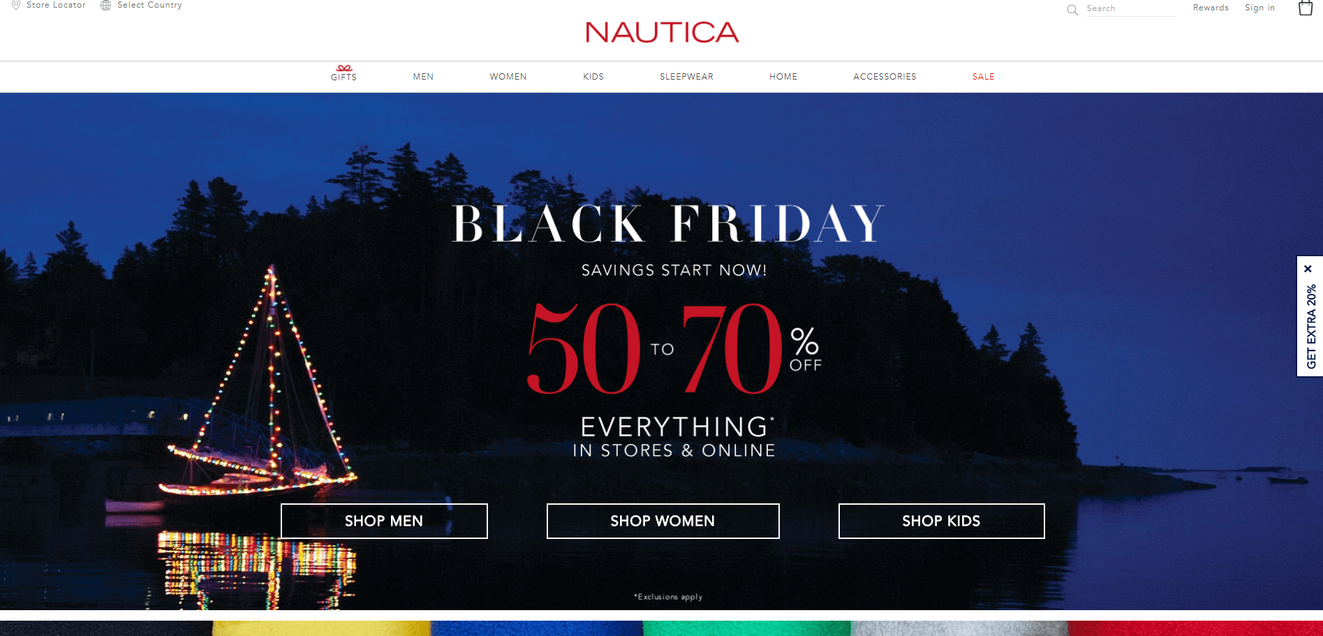 Nautica诺帝卡优惠码2018 黑五精选商品低至3折促销美国免邮