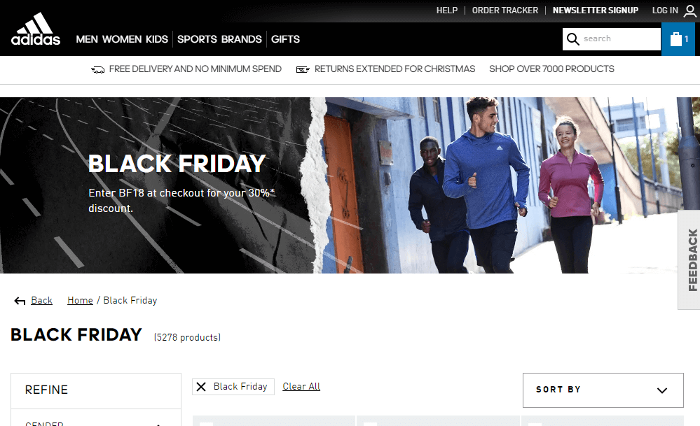 Adidas折扣码2018 黑五无门槛7折促销正价、折扣区都参加