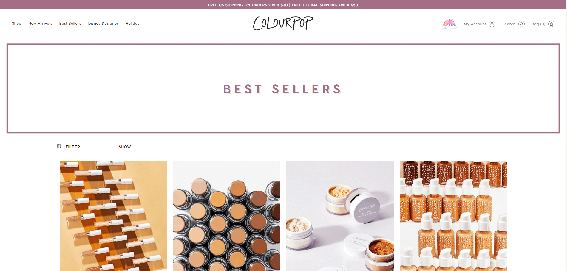 Colourpop卡拉泡泡折扣码2018 网一全场彩妆低至7折促销满额免邮