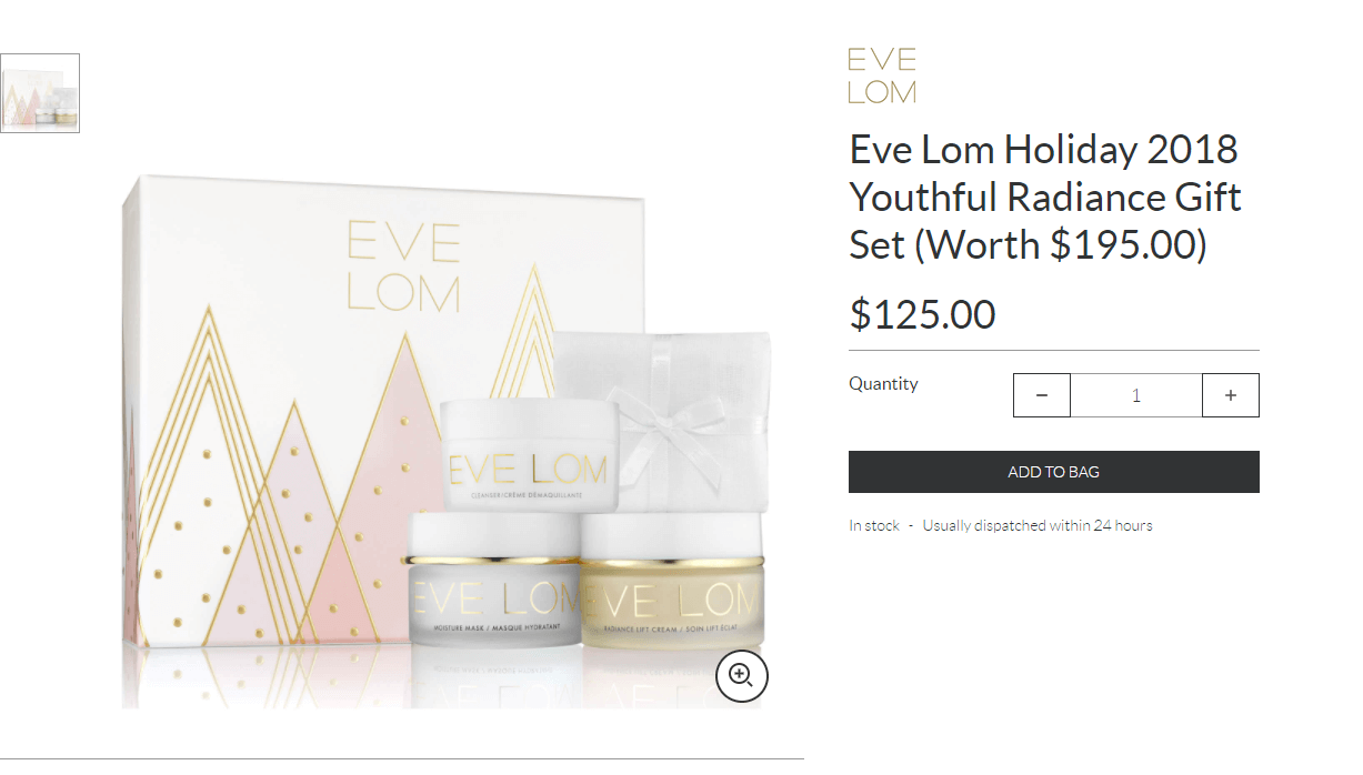 SkinStore优惠码2018 Eve Lom 2018年节日限定护肤套装7折.50 约608元 (价值5.00）-图片1