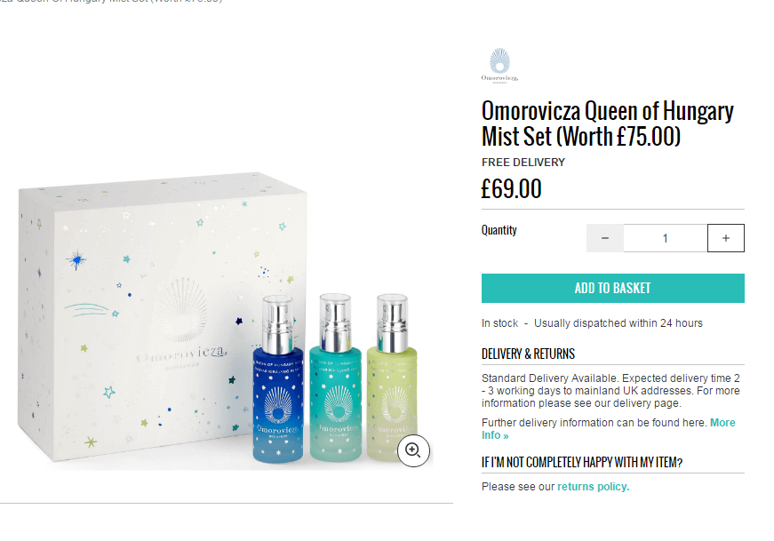 Lookfantastic折扣码2018 Omorovicza限量版皇后水礼盒7折£48.3 直邮到手约431元-图片1