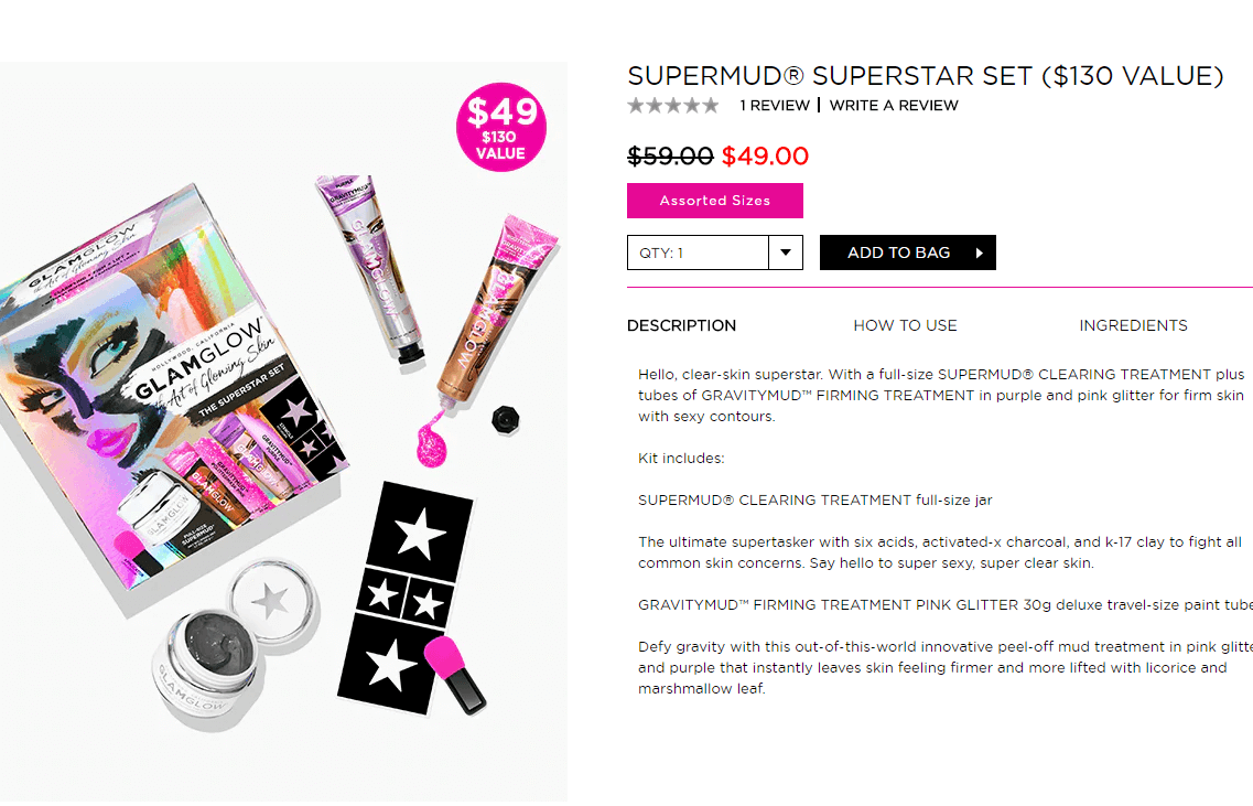 GLAMGLOW优惠码2018 格莱美白罐面膜套装（价值$130）售价$49