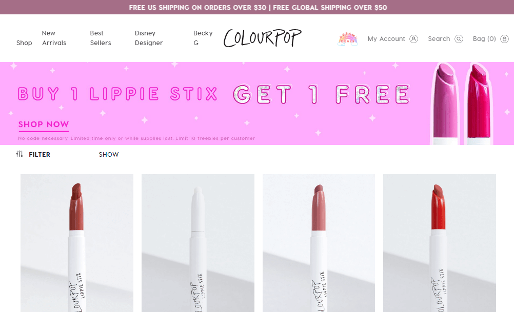 Colourpop优惠码2018 唇膏笔买一送一需要的上