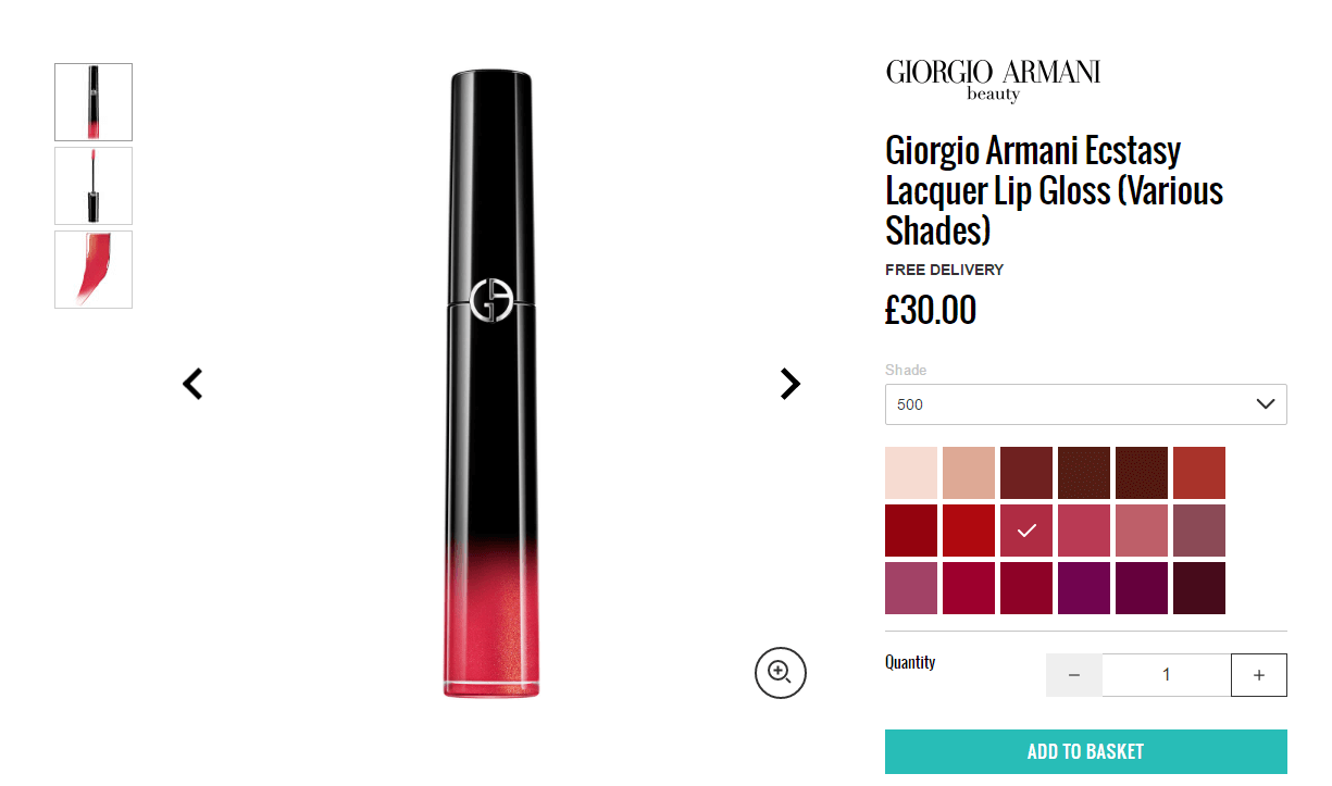 Lookfantastic折扣码2018 Giorgio Armani阿玛尼黑管500 8折￡24（约210元）