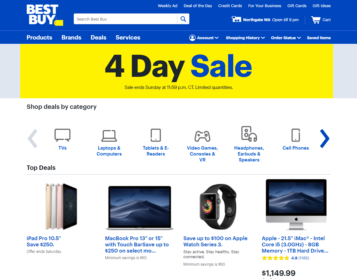 Best Buy优惠码2026 MacBook, iPad Pro, 笔记本, 电视机四日大促 iPadPro256GB 仅$549.99