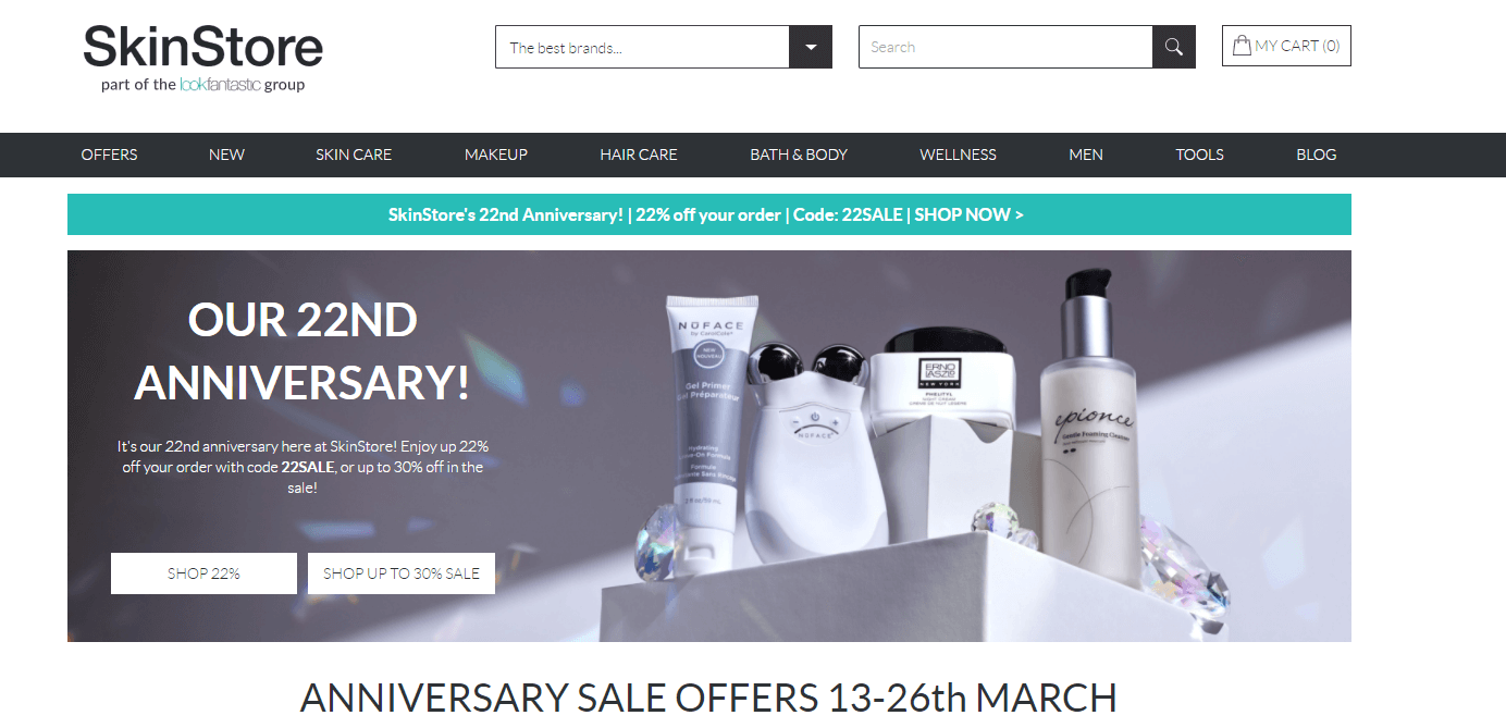 SkinStore折扣码2026 22周年庆折扣汇总 可直邮中国