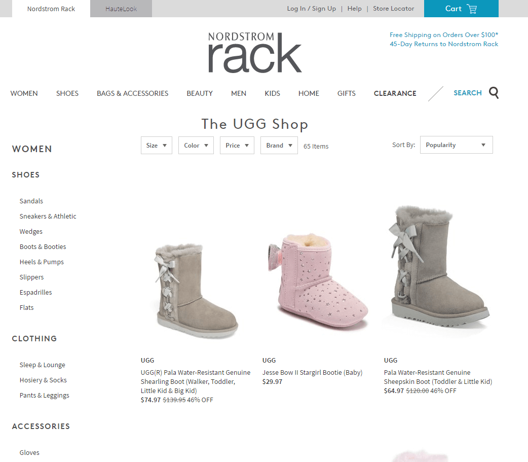 Nordstrom Rack优惠码2026 精选UGG鞋童鞋低至4.7折促销满额免邮