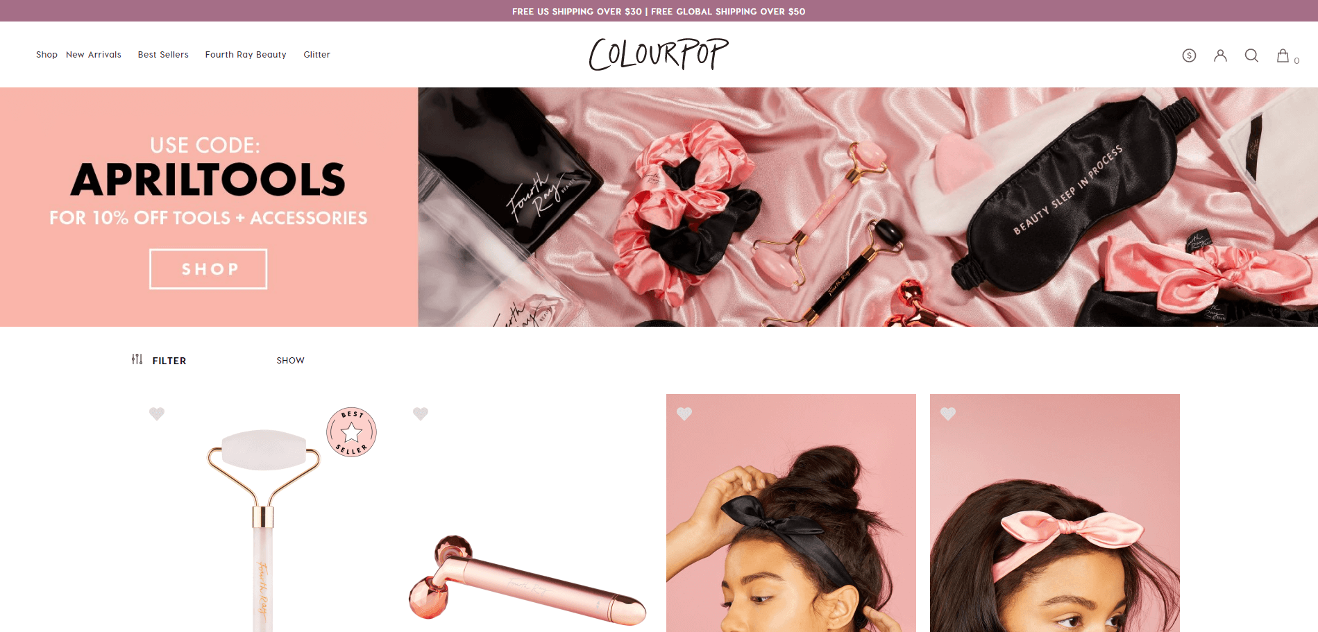 ColourPop优惠码2026 卡拉泡泡美国官网现有护肤油等9折促销满额免邮