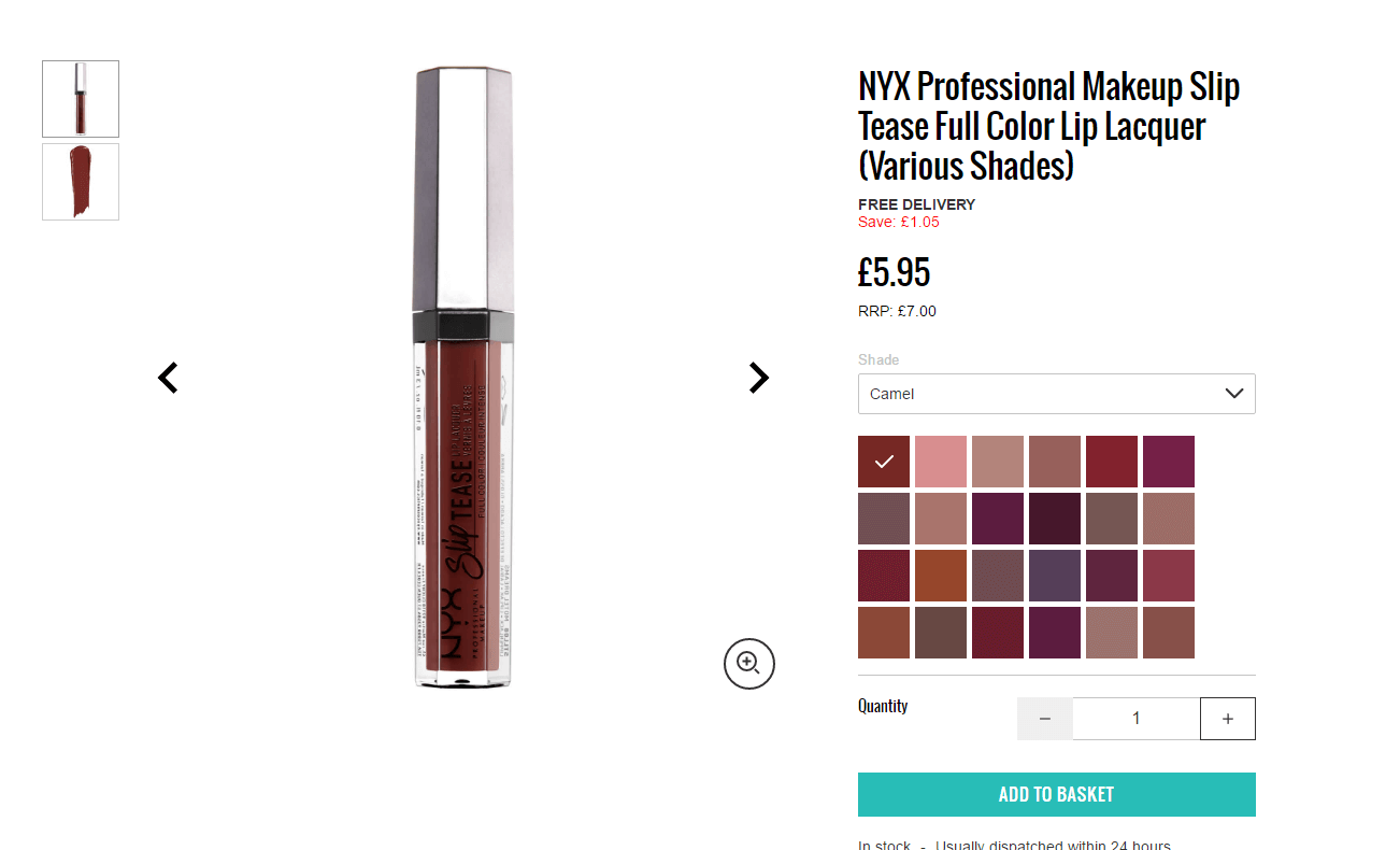Lookfantastic折扣码2026 Camel/Spiced Spell有货！NYX 轻质漆光唇釉折后价£5.35（直邮到手约48元）支持支付宝付款