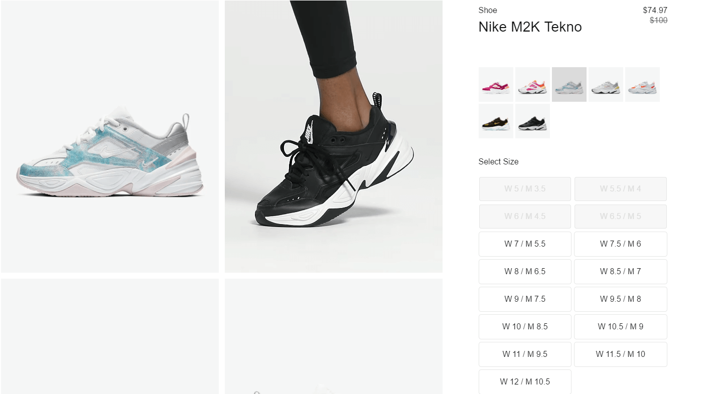 Nike优惠码2026 耐克美国官网 M2K Tekon蓝白渲染女款老爹鞋75折.97-图片2