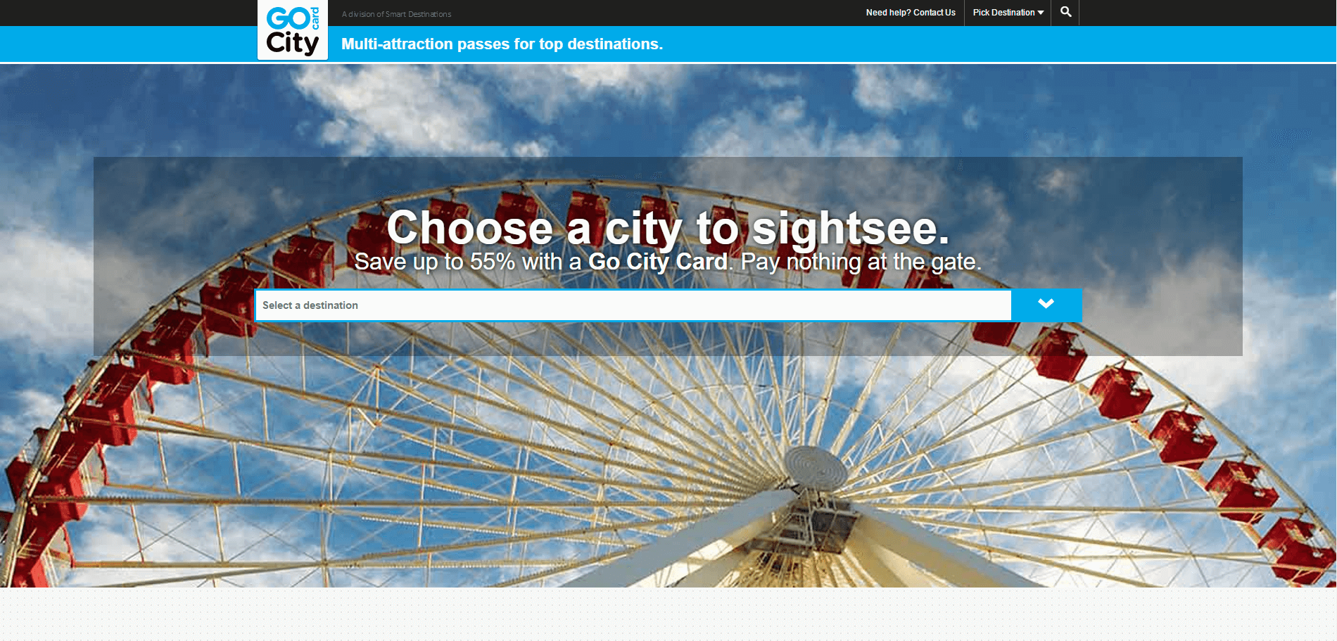 Smart Destinations优惠码2026 Go City Card 旅行通票 15个城市通票可选 最高省55%+额外惊喜闪购