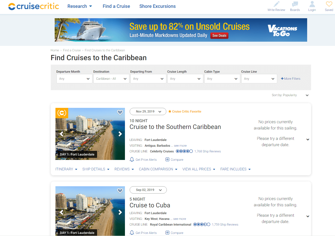 CruiseCritic优惠码2026 6天古巴游轮 停靠西锁岛+哈瓦那 佛州出发 9起 搭乘皇家加勒比游轮