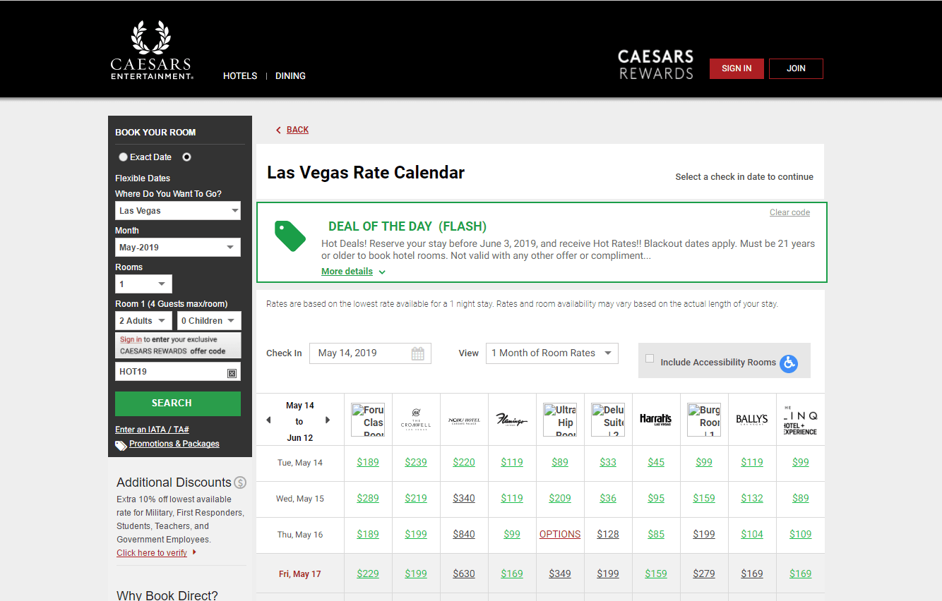 Caesars Entertainment优惠码2026 拉斯维加斯凯撒娱乐旗下酒店限时8折 起-图片1