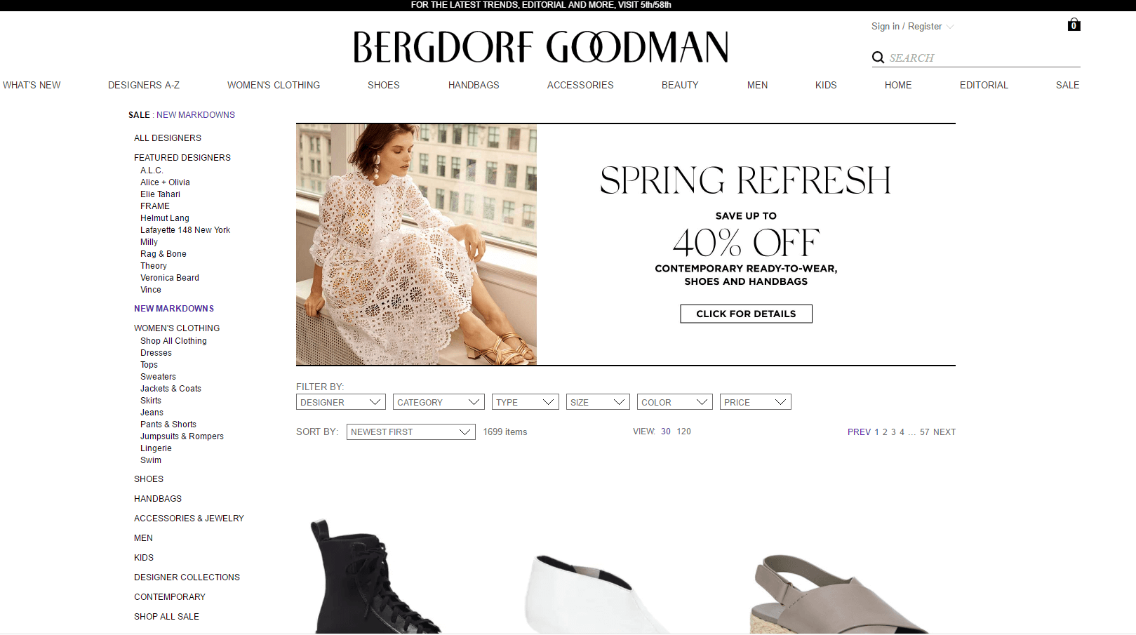 Bergdorf Goodman优惠码2026 BG官网春季精选大牌服饰、包包、鞋子等低至6折促销美国免邮