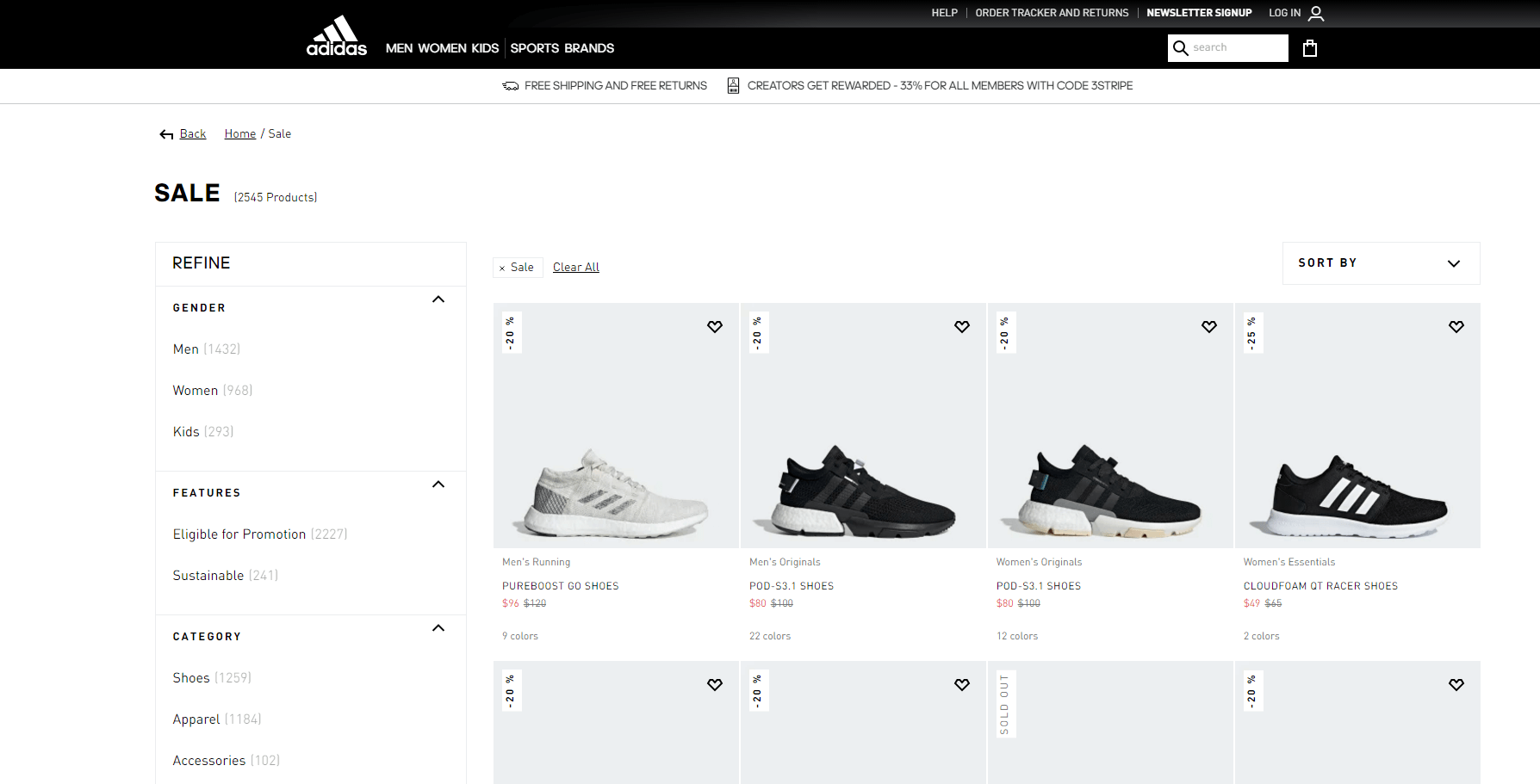 Adidas优惠码2026 阿迪达斯美国官网全场服饰鞋包额外67折促销折扣区也参加