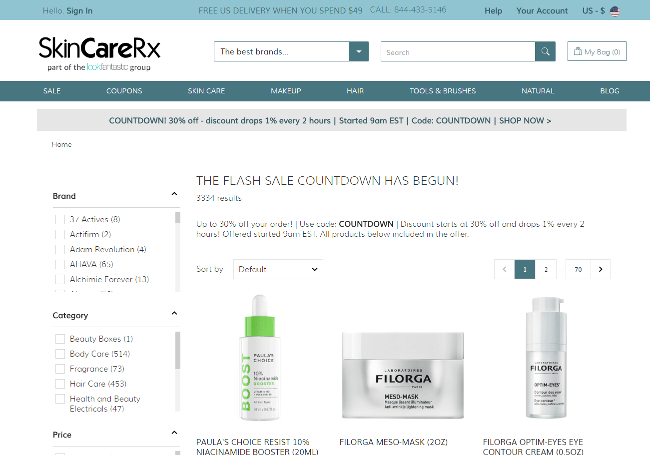 SkinCareRx优惠码2026 现有520闪购额外7折阶梯满减进行中赶紧上