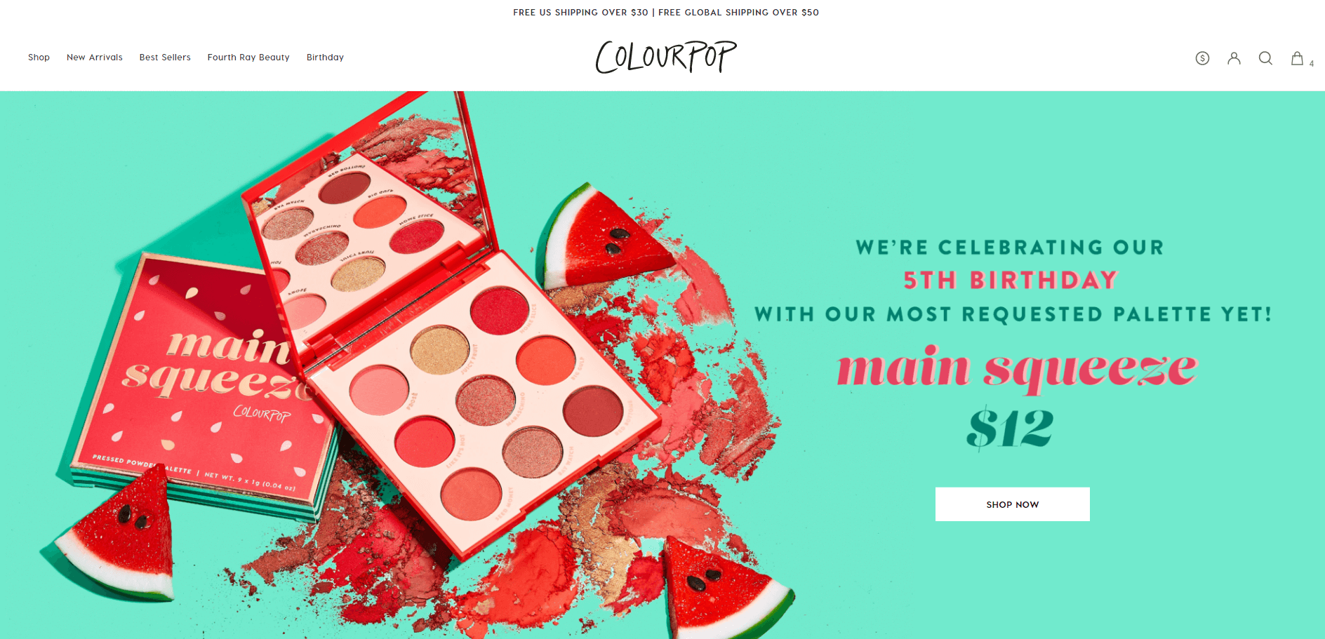 Colourpop优惠码2026 卡拉泡泡美国官网全场彩妆7折促销下午3点结束-图片1
