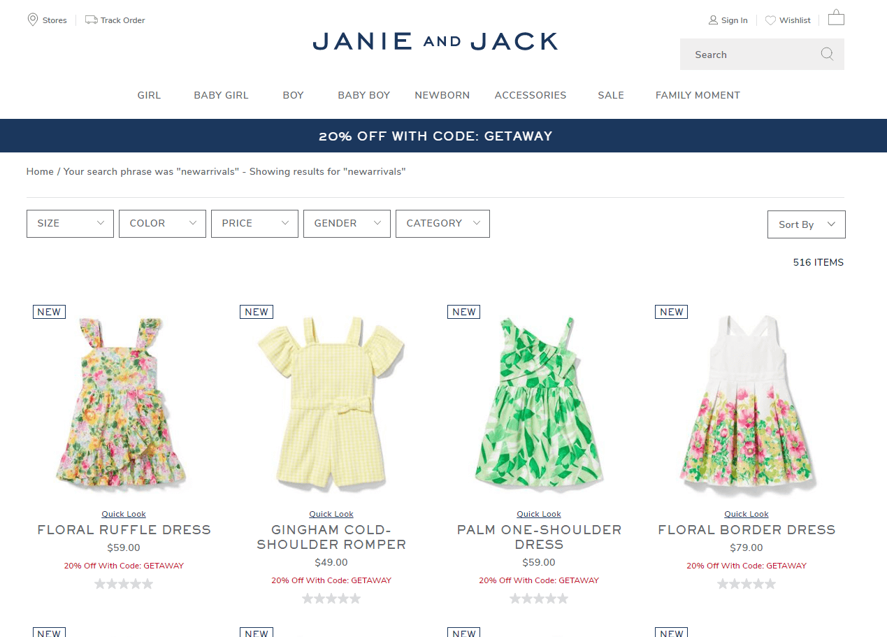 Janie and Jack优惠码2026 现有精选童装额外8折促销满额免邮