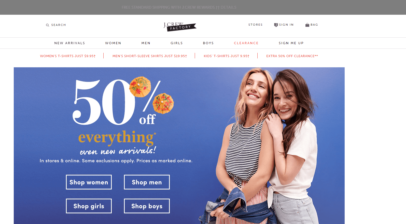 J.Crew Factory优惠码2026 Memorial Day精选服饰鞋包额外5折促销美国免邮