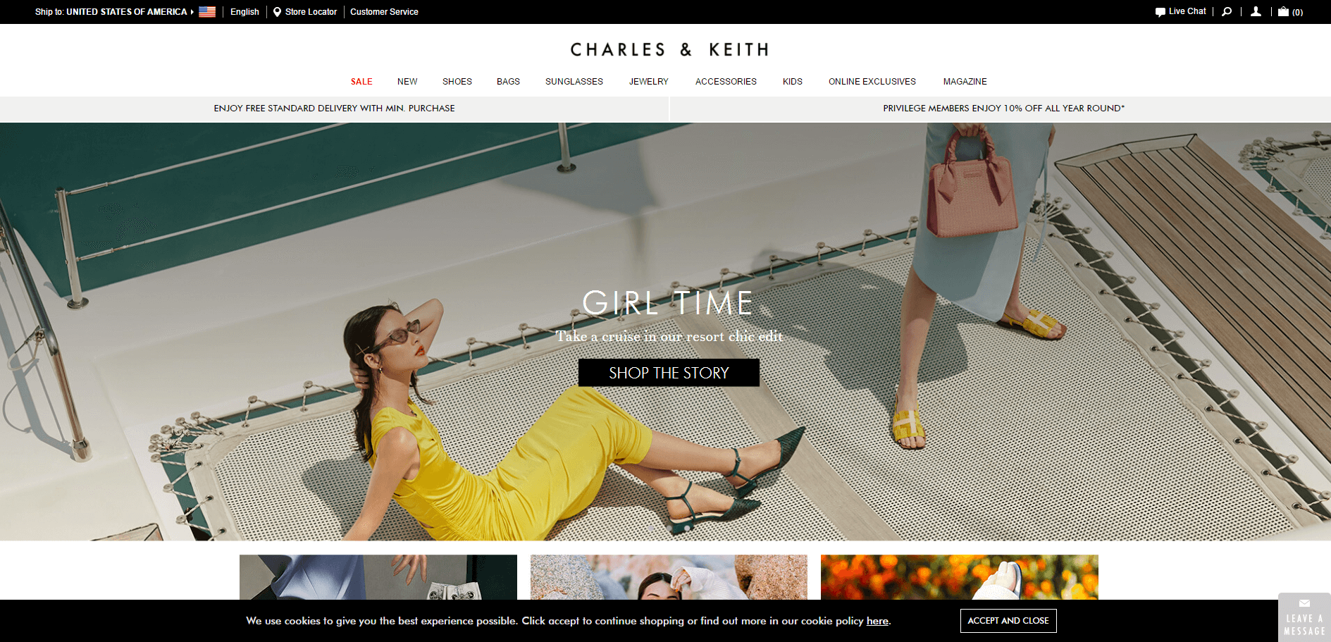 Charles & Keith优惠码2026 折扣区鞋包配饰低至3.9折促销满额免邮