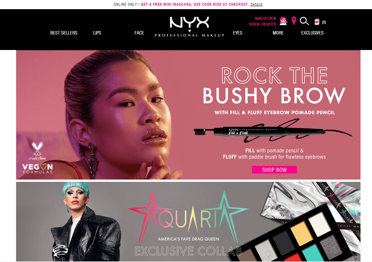NYX cosmetics优惠码2026 全场美妆最高满额75折促销折扣产品不参加