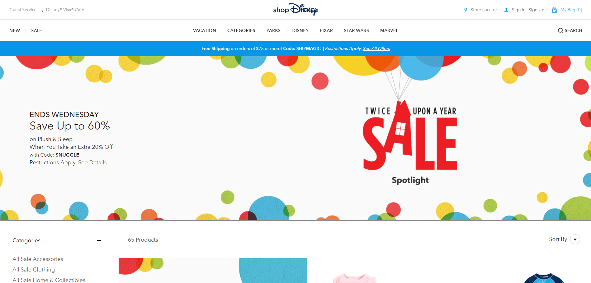 shopDisney优惠码2026 现有精选商品低至4折+额外8折换码促销满额免邮