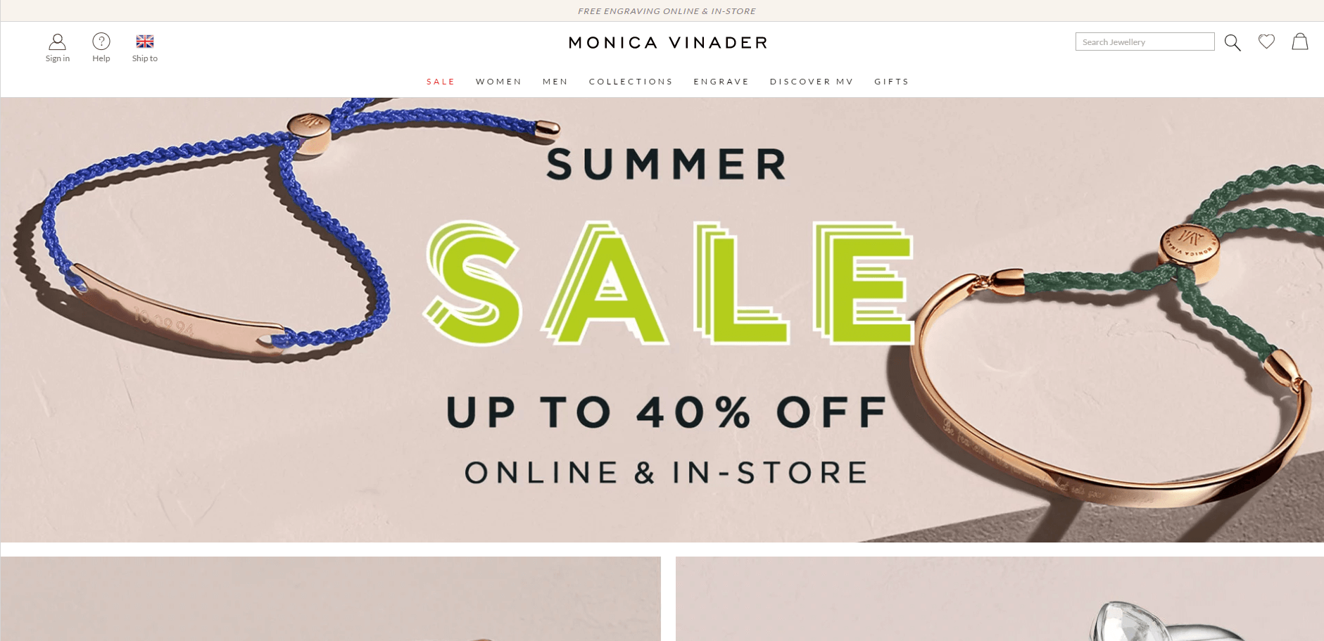 Monica Vinader折扣码2026 夏季年中大促精选首饰低至6折英国境内免邮