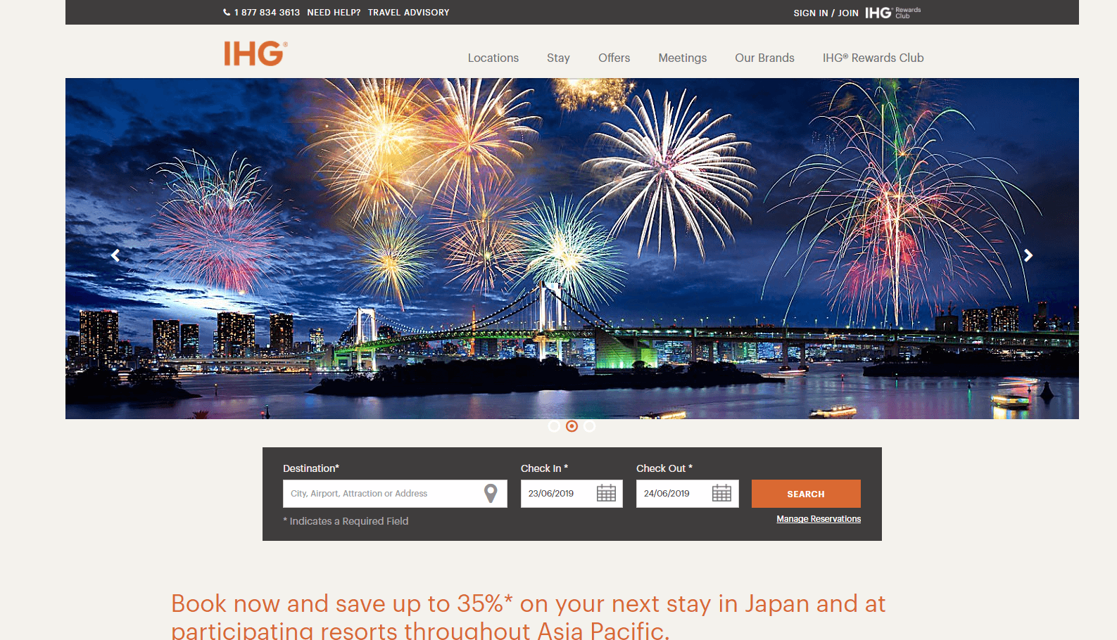 ihg洲际酒店优惠码2026 洲际集团日本及太平洋地区酒店假日大促 精选酒店6.5折起