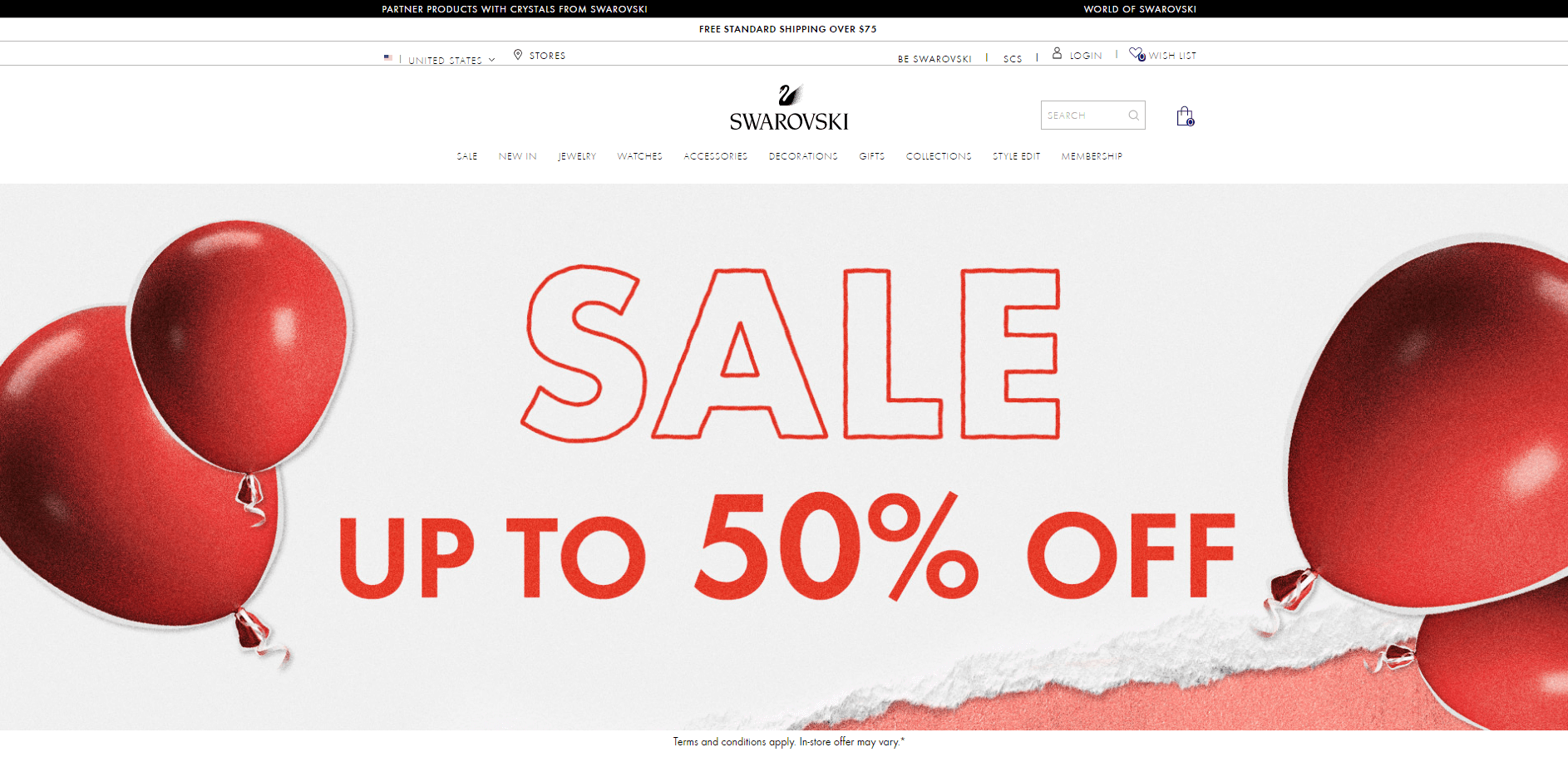 Swarovski优惠码2026 施华洛世奇美国年中大促精选饰品低至5折+额外85折满额免邮