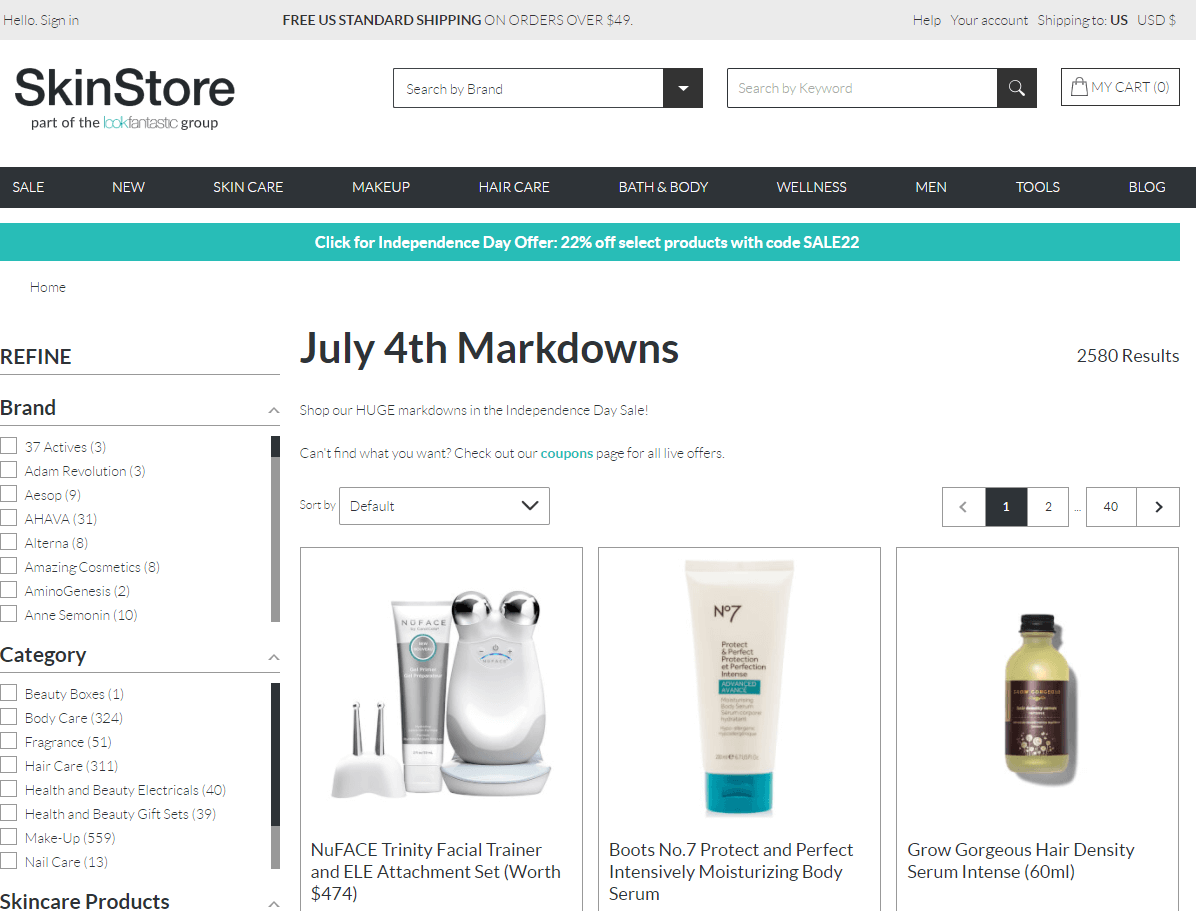 Skinstore优惠码2026 精选护肤品彩妆热卖低至2折+额外9折+满额送好礼