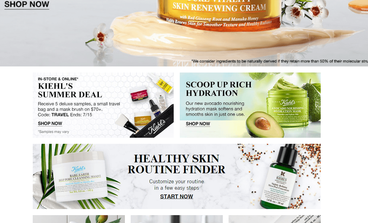 Kiehl’s优惠码2026 科颜氏官网现有全场护肤满送7件套满额包邮