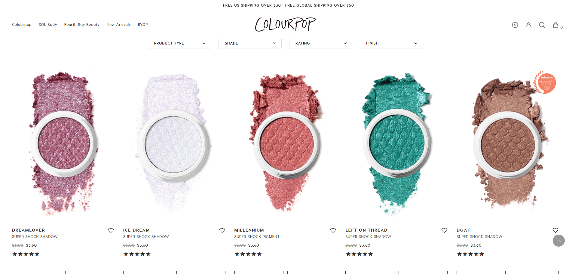 Colourpop优惠码2026 卡拉泡泡美国官网全场土豆泥眼影均一6折价.6