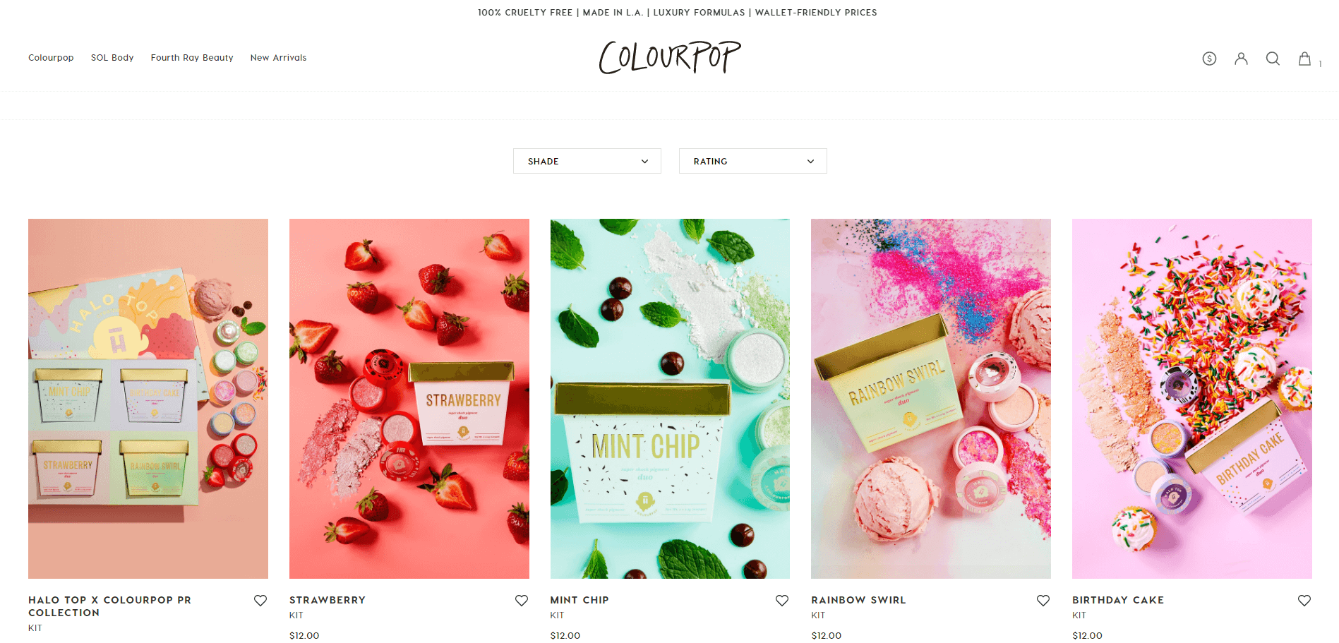 Colourpop优惠码2026 新品！halo top x colourpop合作系列上架售价$12